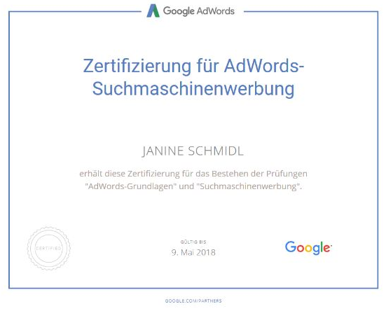 Google Ads Zertifikat